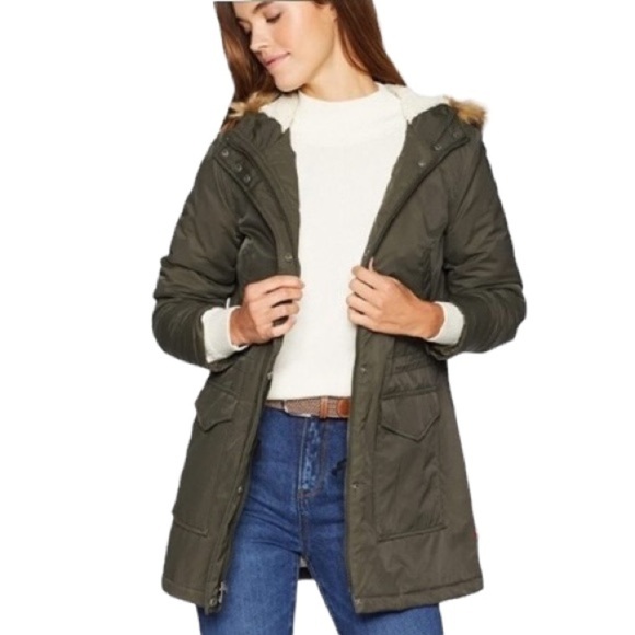 Levi’s Strauss & Co. Women’s Army Military Green Shearling Jacket Size Medium - Picture 1 of 13